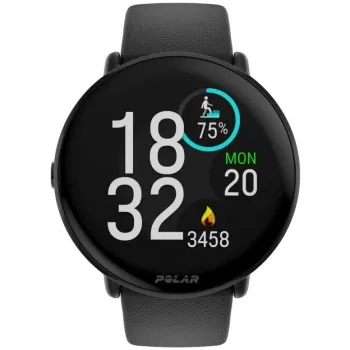Polar Ignite 3 - Sporta pulkstenis ar siksniņu - Silikons - Siksniņas izmērs: S/L - Displejs 3,3 cm (1,28 inch) - 32MB - Bluetooth - 35 g - Nakts melns (900106234)