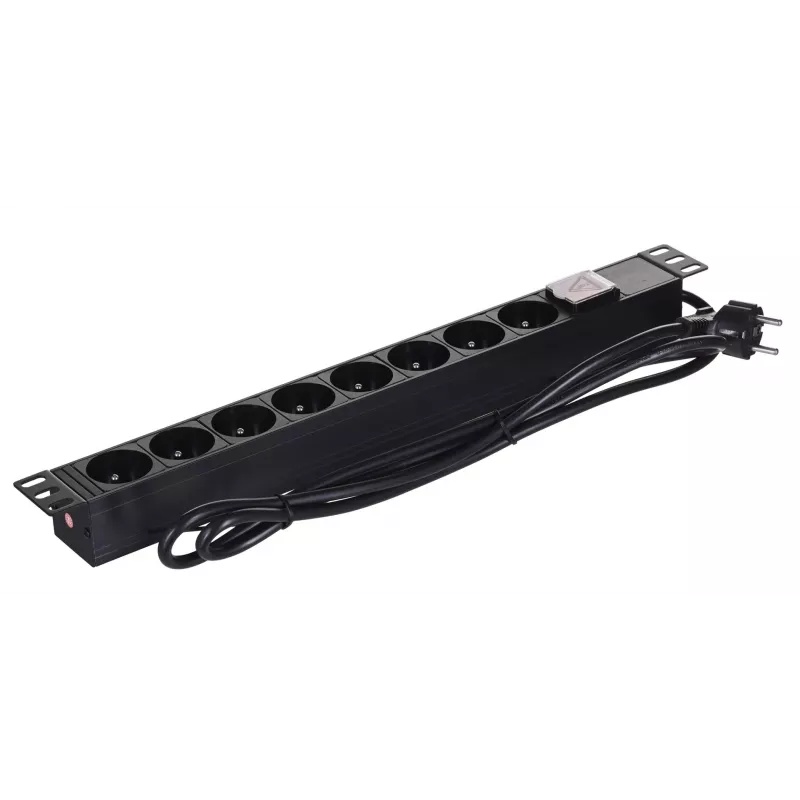Alantec 19-inch 1U Jauda Strip, 8x CEE 7/5, Switch, 1.8m (PZ081U)