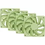 Datora dzesēšanas ventilators HYTE FA12-MM-4 120 mm, 1500 RPM, 72 m³/h, 1,6 mmH₂O, šķidruma dinamiskā gultņa, zaļš, 4 gab. iepakojumā