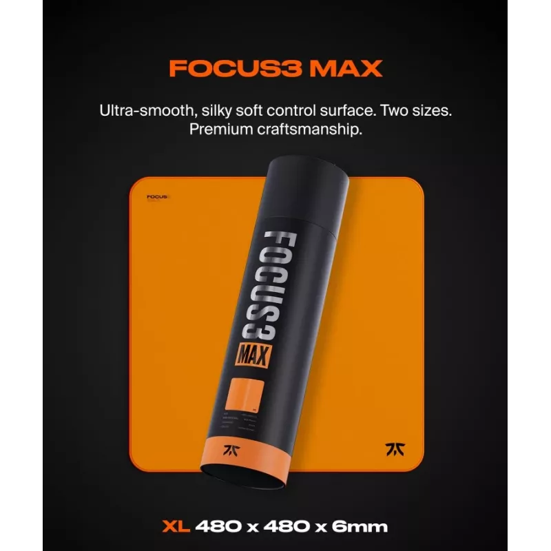 Spēļu peles paliktnis GLORIOUS Fnatic FOCUS3 MAX XL - paplašināts XL izmērs, auduma virsma, sašūta mala