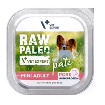 RAW PALEO Pate Mini Adult Pork - mitrā suņu barība - 150g