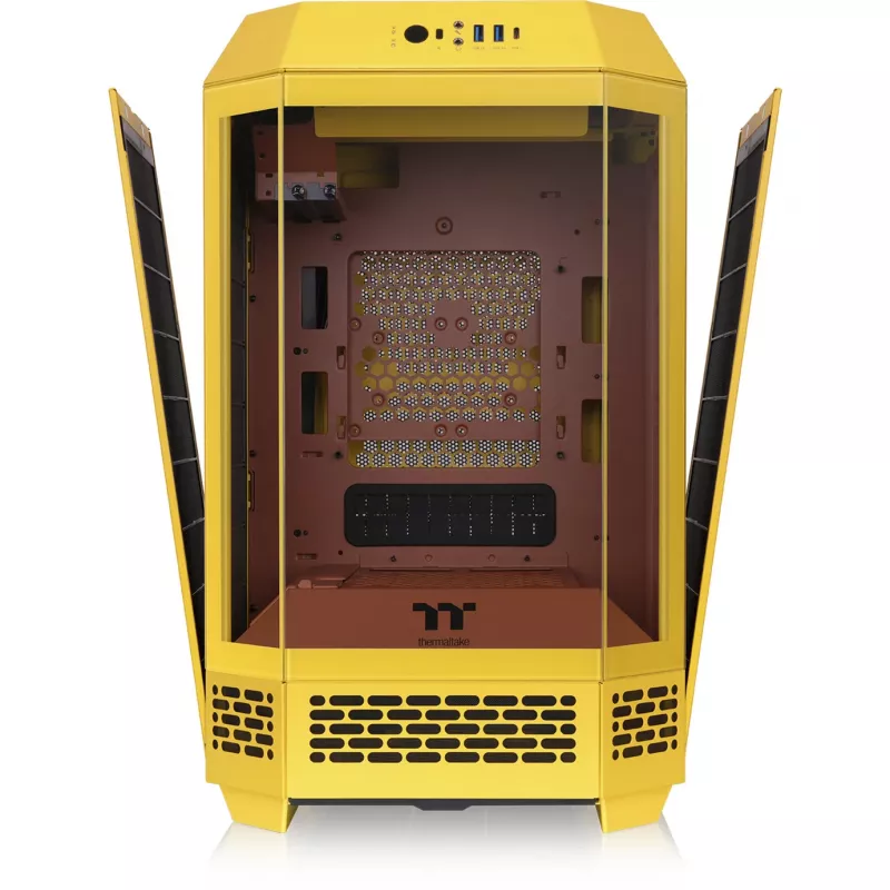 Mini torņa korpuss THERMALTAKE The Tower 250 Butter Caramel — microATX/Mini-ITX, ATX atbalsts, kompakts korpuss