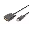 Assmann DisplayPort adaptera kabelis. DP - DVI (24+1) M/M. 1,0 m. ar fiksatoru. DP 1.2 saderīgs. UL. CE. melns (AK-340301-010-S)