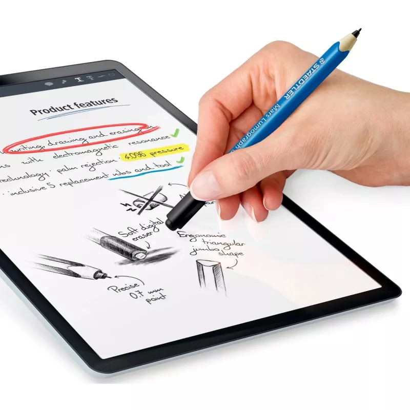 Grafīta zīmuļi Staedtler Mars Lumograph digital Jumbo, PEFC sertificēti, 5 uzgaļi
