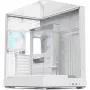 APNX Tower korpuss V2 — balts, rūdīta stikla paneļi x3