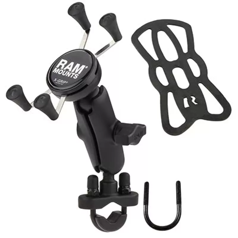 RAM Mounts X-Grip tālruņa stiprinājums ar stūres U-bultskrūves pamatni