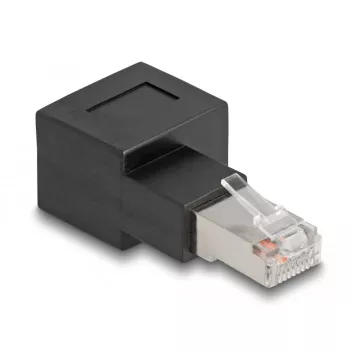 Delock - tīkla adapteris - RJ-45 (vīrišķais) ar labo leņķi uz RJ-45 (sieviešu) - CAT 6a