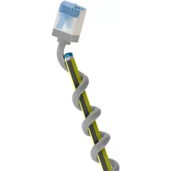 Goobay Ultra-Flexible CAT 6A komutācijas kabelis plāns U/FTP pelēks - īpaši īss spraudnis (74313)