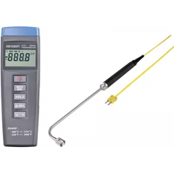 VOLTCRAFT K101 + TP 206 temperatūras mērierīce -200 līdz +1370 °C Zonde Tips K