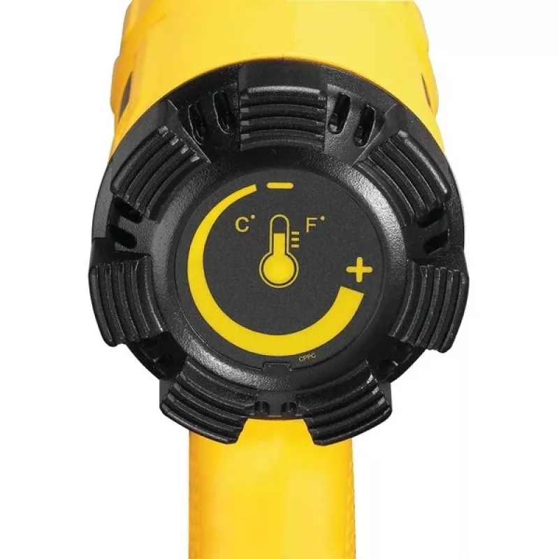 Karstā gaisa pistole DeWalt D26411 — 1800 W, pistoles rokturis, maks. 600°C, 450 l/min gaisa plūsma, dzeltena
