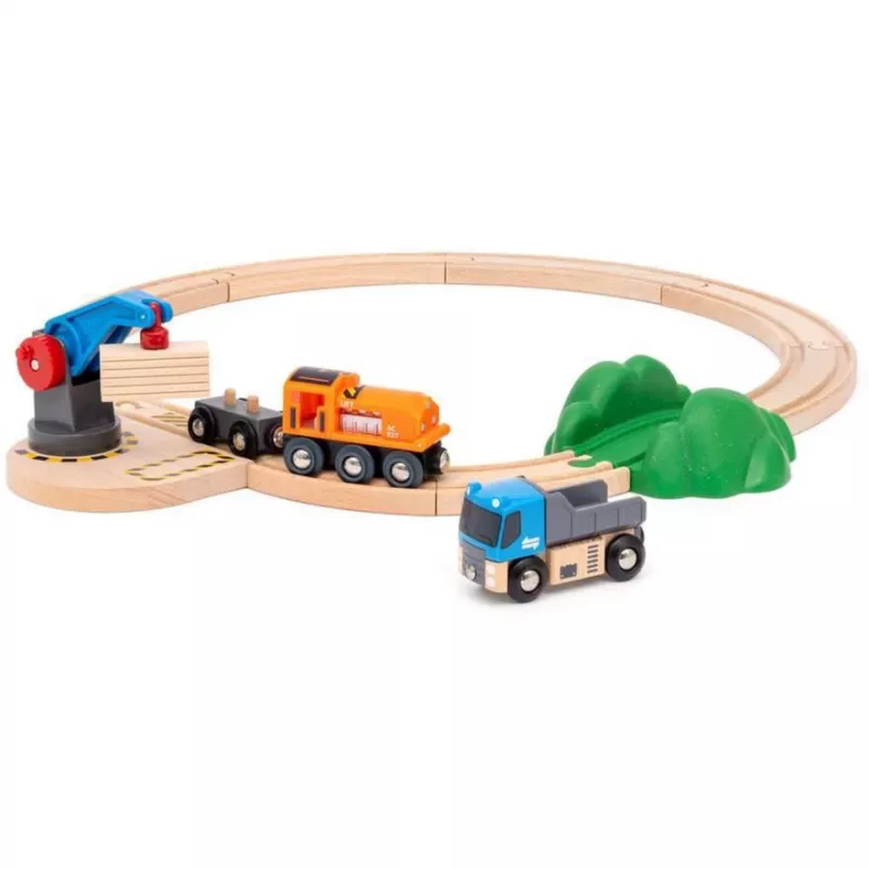 Brio World Kravas vilciena startera komplekts ar celtni