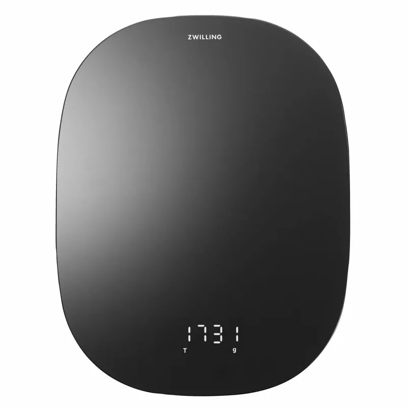 Elektroniskie virtuves svari ZWILLING 53011-053-0 — ietilpība 10 kg, melni, ovāli, LCD displejs