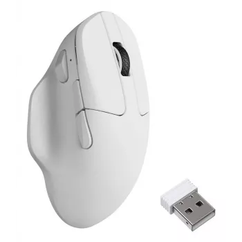 Bezvadu piemērota abām rokām optiskā pele Keychron M7-A24 30000 DPI RF Bluetooth USB-C balta