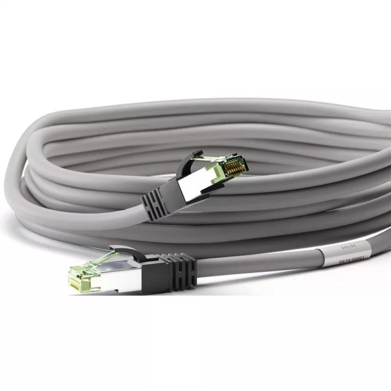 Goobay CAT 8.1 Patch vads, S/FTP (PiMF), Pelēks, 0,5 m - LSZH halogēnus nesaturošs, varš AWG 24 (55135)