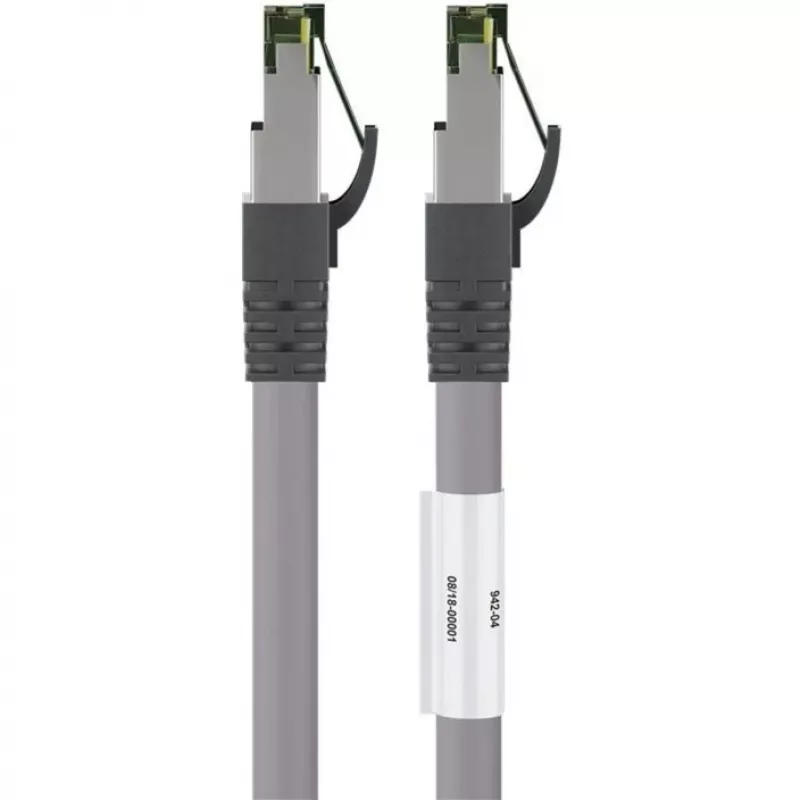 Goobay CAT 8.1 Patch vads, S/FTP (PiMF), Pelēks, 0,5 m - LSZH halogēnus nesaturošs, varš AWG 24 (55135)