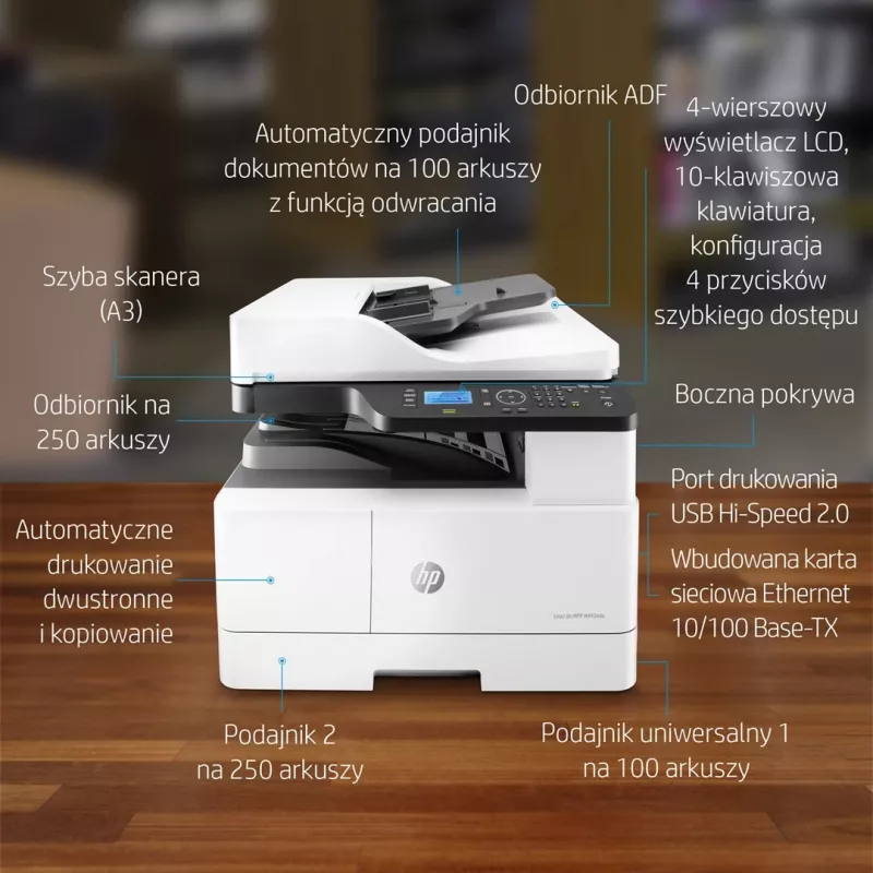 Daudzfunkciju printeris HP LaserJet M443nda lāzera A3 1200 x 1200 DPI 24 lpp./min.