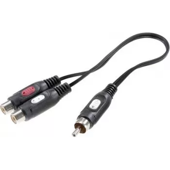 SpeaKa Professional RCA Audio Y-adapteris [1x RCA spraudnis - 2x RCA ligzda] melns (SP-7869820)