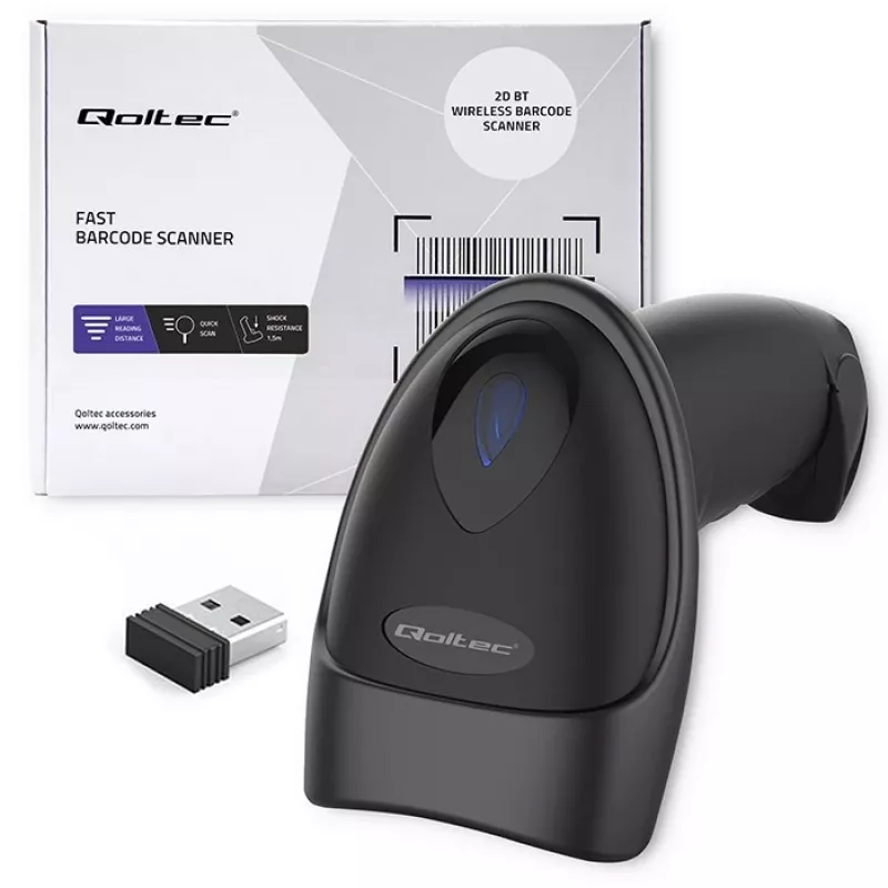 Svītrkodu lasītājs QOLTEC 50880 1D/2D USB — rokas skeneris ar USB saskarni