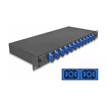 DeLOCK optisko šķiedru sadales kaste 67006 Melns Metāla 482x220x44mm