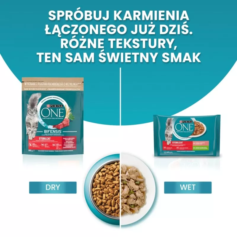 PURINA One Bifensis Sterilcat Beef - sausā kaķu barība - 800 g