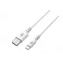 kabelis USB-USB C 2m silicone Balts Quick Charge