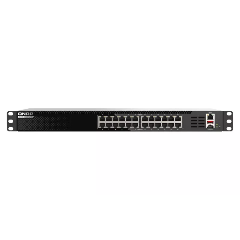 QNAP QSW-M3224-24T tīkla slēdzis Managed L3 10G Ethernet (100/1000/10000) 1U melns, sudraba