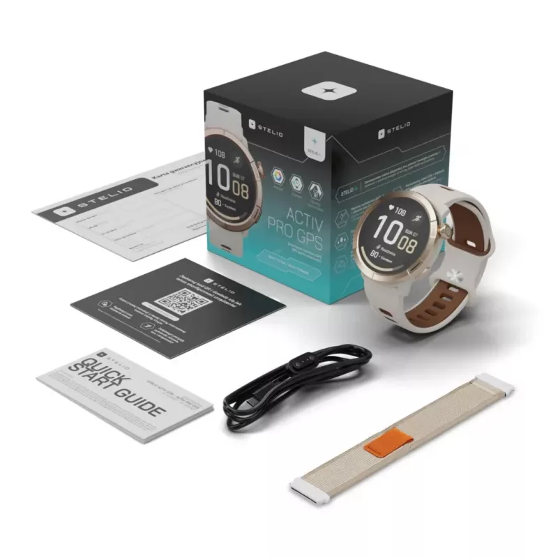 Viedpulkstenis Stelio STSWA102GT Activ Pro GPS 46mm zelta titāns — GPS, 46 mm korpuss, titāna apdare