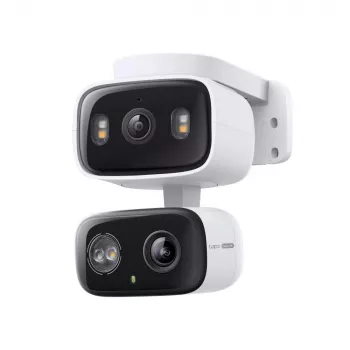 TP-Link Tapo C246D iekšējās / ārējās uzstādīšanas divu objektīvu grozāma novērošanas kamera, 2K 3MP (2304×1296), 125° platleņķa + 6 mm teleobjektīvs, IP65, Wi-Fi, microSD līdz 512 GB