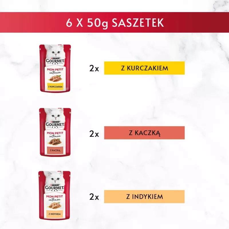 GOURMET Mon Petit Poultry Mix - mitrā kaķu barība - 6 x 50 g