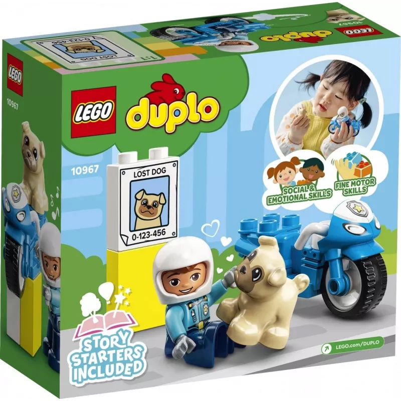 Rotaļu motocikla komplekts LEGO Duplo Policija 10967 ar kustīgiem riteņiem un policista figūru