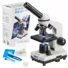 Kombinētais optiskais mikroskops Deltaoptical DO-3210 — monokulārs, 3 ahromātiski objektīvi, LED apgaismojums, 40–400×, 45° slīpa rotējoša galva
