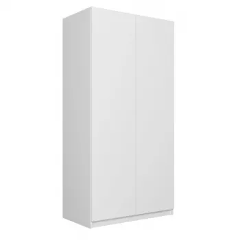 Garderobe top e shop SD-90 BI, 2 durvju guļamistabas skapis, balts rāmis, 7 plaukti