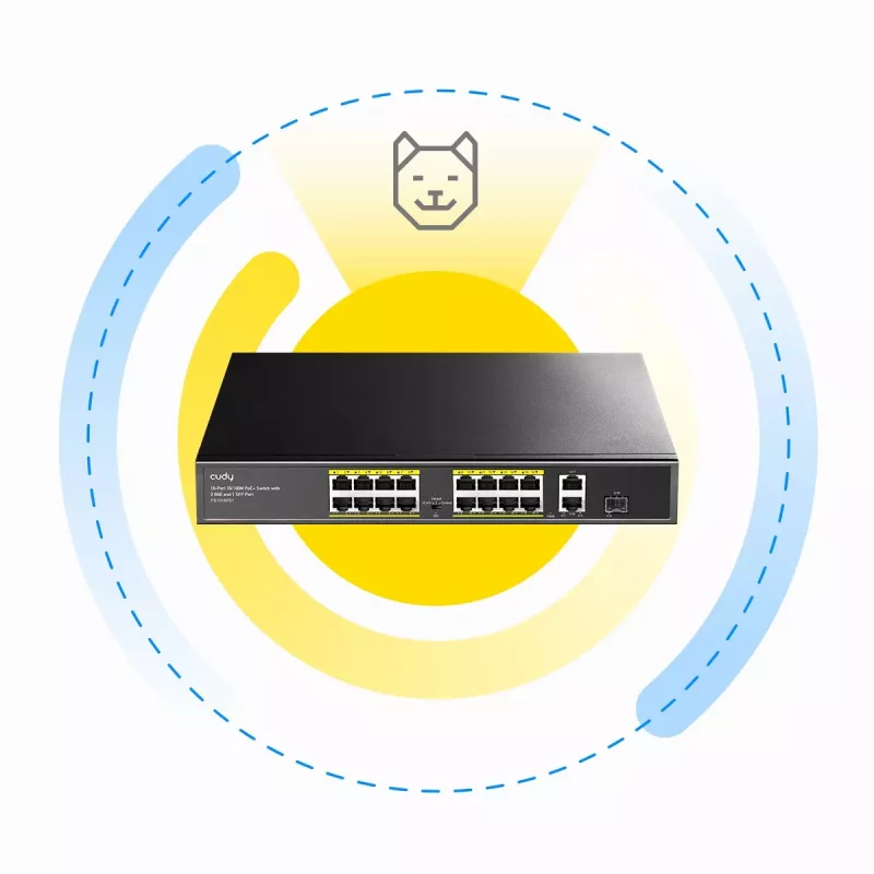 Cudy FS1018PS1 tīkla slēdzis ar 18 Fast Ethernet portiem un PoE