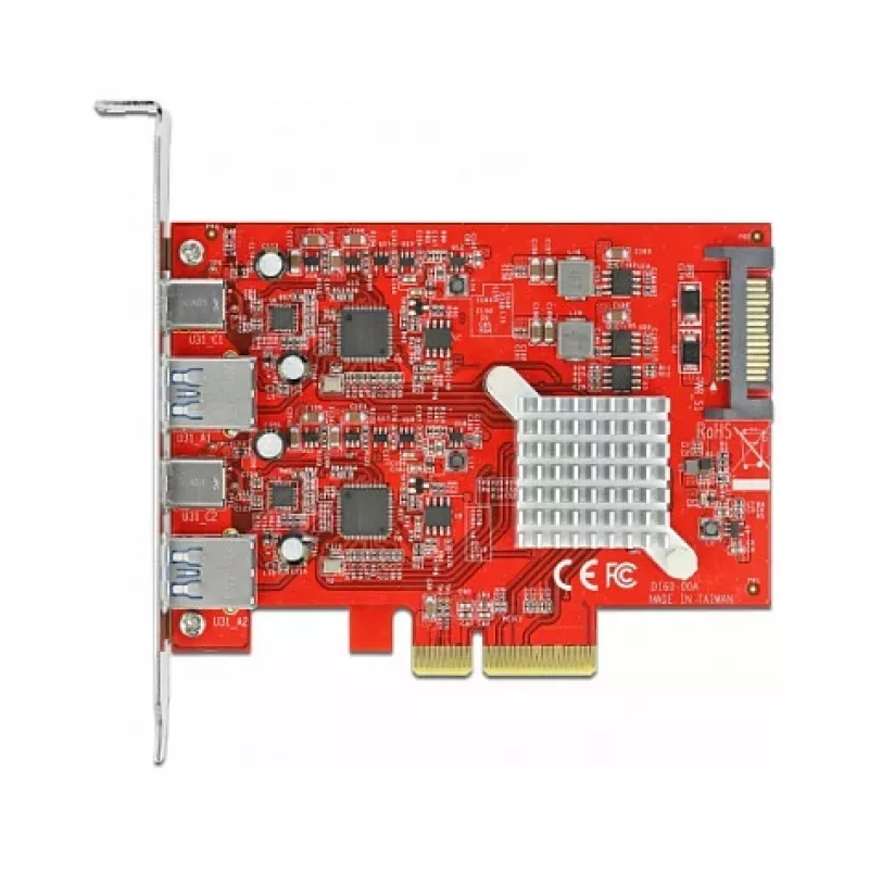 Paplašināšanas karte DeLOCK PCI Express x4 uz USB 10 Gb/s 2x Type-A 2x Type-C