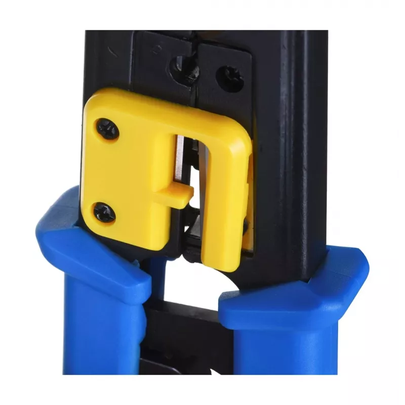 Presēšanas rīks Alantec NI040 RJ-45 savienotājiem, tērauda konstrukcija, plastmasas rokturi, melns/zils