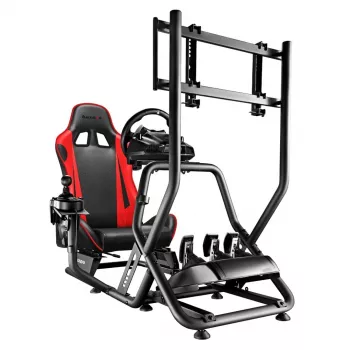 Sacīkšu kokpits huzaro Speed 6.0 ar regulējamu sēdekli, tērauda rāmi, 30°–90° leņķi, iztur līdz 120 kg, sarkans, 1080×1360×560 mm