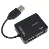 USB centrmezgls LOGILINK UA0139 — 4 portu USB 2.0, 480 Mbit/s, melns