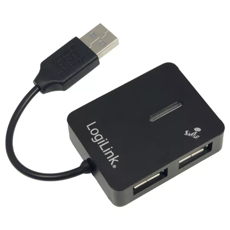 USB centrmezgls LOGILINK UA0139 — 4 portu USB 2.0, 480 Mbit/s, melns