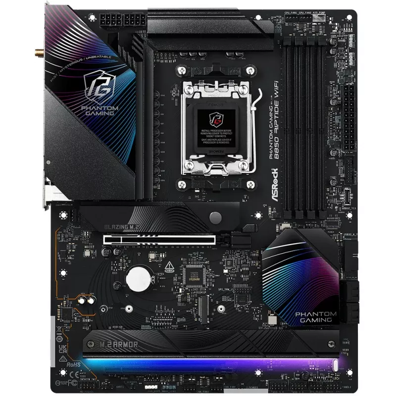 Pamatplate ASRock Phantom Gaming B850 Riptide WiFi — AMD B850, Socket AM5, ATX, DDR5, 4x M.2, Wi‑Fi 7, 2.5Gb LAN