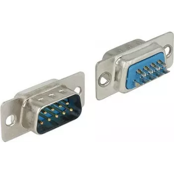 Connector Sub-D 9 pin DELOCK 65881 — zils/sudraba, 31×15×12,5 mm