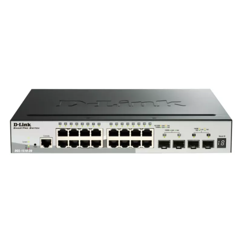 D-Link 52 portu Gigabit Stackable POE viedais pārvaldāmais slēdzis ar 4 x 10G SFP+