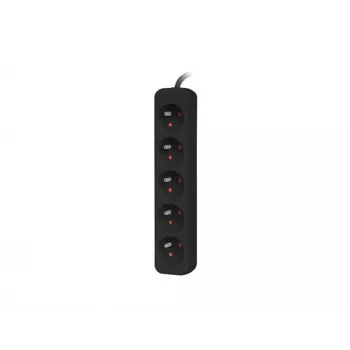 Lanberg PS0-05E-0300-BK pagarinātājvads 3 m, 5 AC-izejas, iekštelpām, melns (PS0-05E-0300-BK)