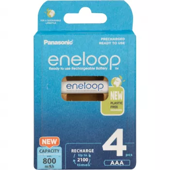Uzlādējamās baterijas PANASONIC ENELOOP AAA 800 mAh 4 gab. (BK-4MCDE/4CP)