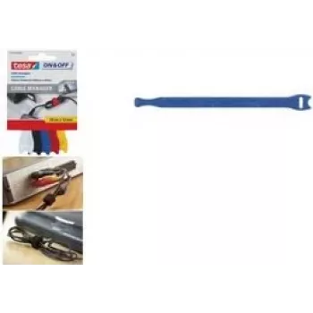 tesa kabeļu saites kabeļu pārvaldnieks mazs, krāsains 12 mm x 200 mm, gatava forma, atkārtoti lietojams (55236-00000-0)
