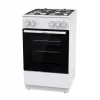 Brīvi stāvoša gāzes plīts ar krāsni Gorenje GG5A10WFFM — 4 degļu plīts virsma, 70 l krāsns, emaljēta augšdaļa, balta