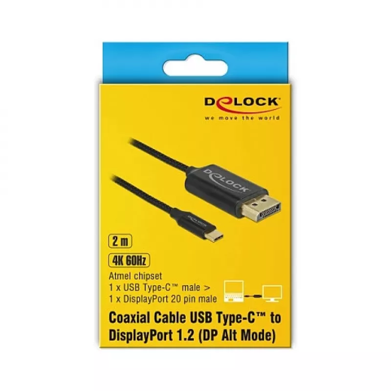 Video kabeļa adapteris DeLOCK 84904 USB Type-C uz HDMI 1m Melns