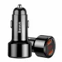 Auto USB ātrais lādētājs Baseus CCMLC20A-01 — viedtālruņiem, ieeja 12–24 V, izeja līdz 20 V, melns