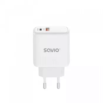SAVIO LA-06 USB Type A & Type C Quick Charge Power Delivery 3.0 iekštelpu lādētājs