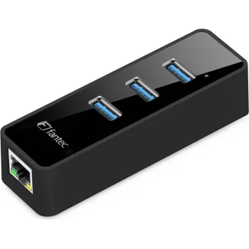 Fantec UMP-3UE1000 - Tīkla adapteris - USB3.0 - Gigabit Ethernet x 1 + USB3.0 x 3 - Melns (1959)