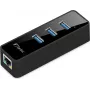 Fantec UMP-3UE1000 - Tīkla adapteris - USB3.0 - Gigabit Ethernet x 1 + USB3.0 x 3 - Melns (1959)